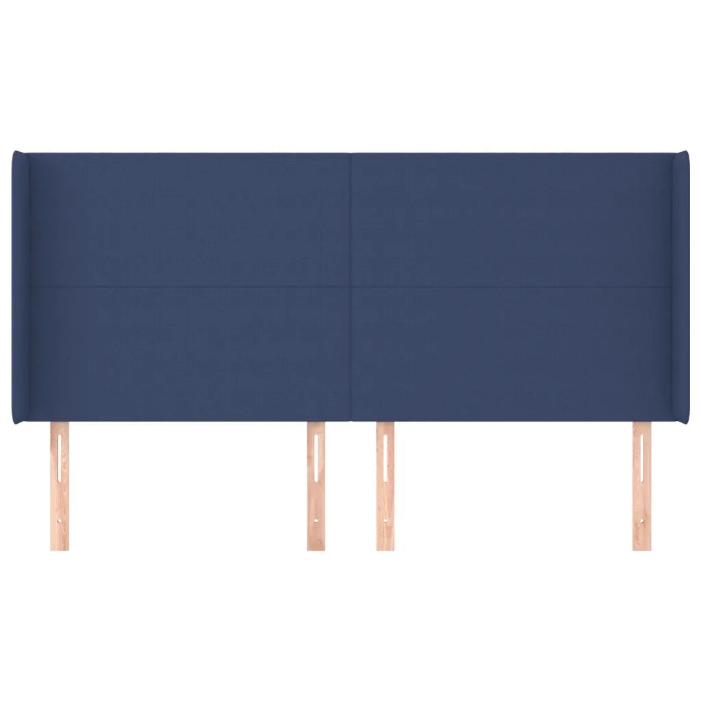 Testiera | Testata ad Orecchio Blu 183x16x118/128 cm in Tessuto