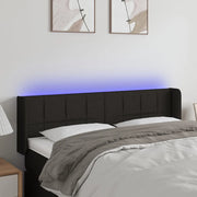 Testiera a LED-Testata con LED Nera 147x16x78/88 cm in Tessuto 196079