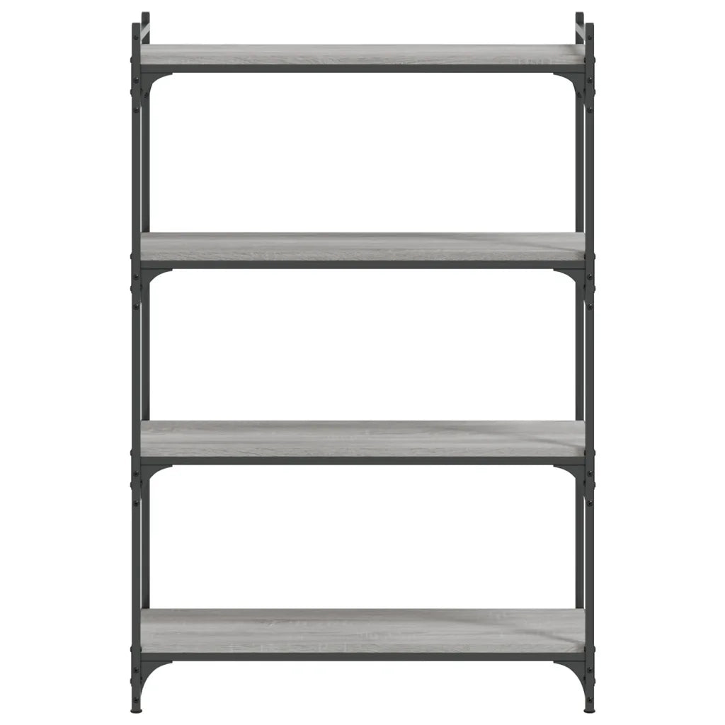 Libreria 4 Ripiani Grigio Sonoma 80x30x120cm Legno Multistrato 837675