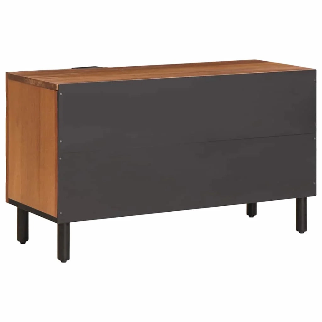 Mobile TV moderno e compatto con spazio interno design pulito 80 x 33 x 46 cm legno di mango marrone 02_0057776