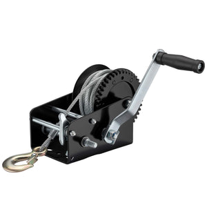 Argano manuale 1500kg fune 10m trasmissione 4:1 8:1 verricello