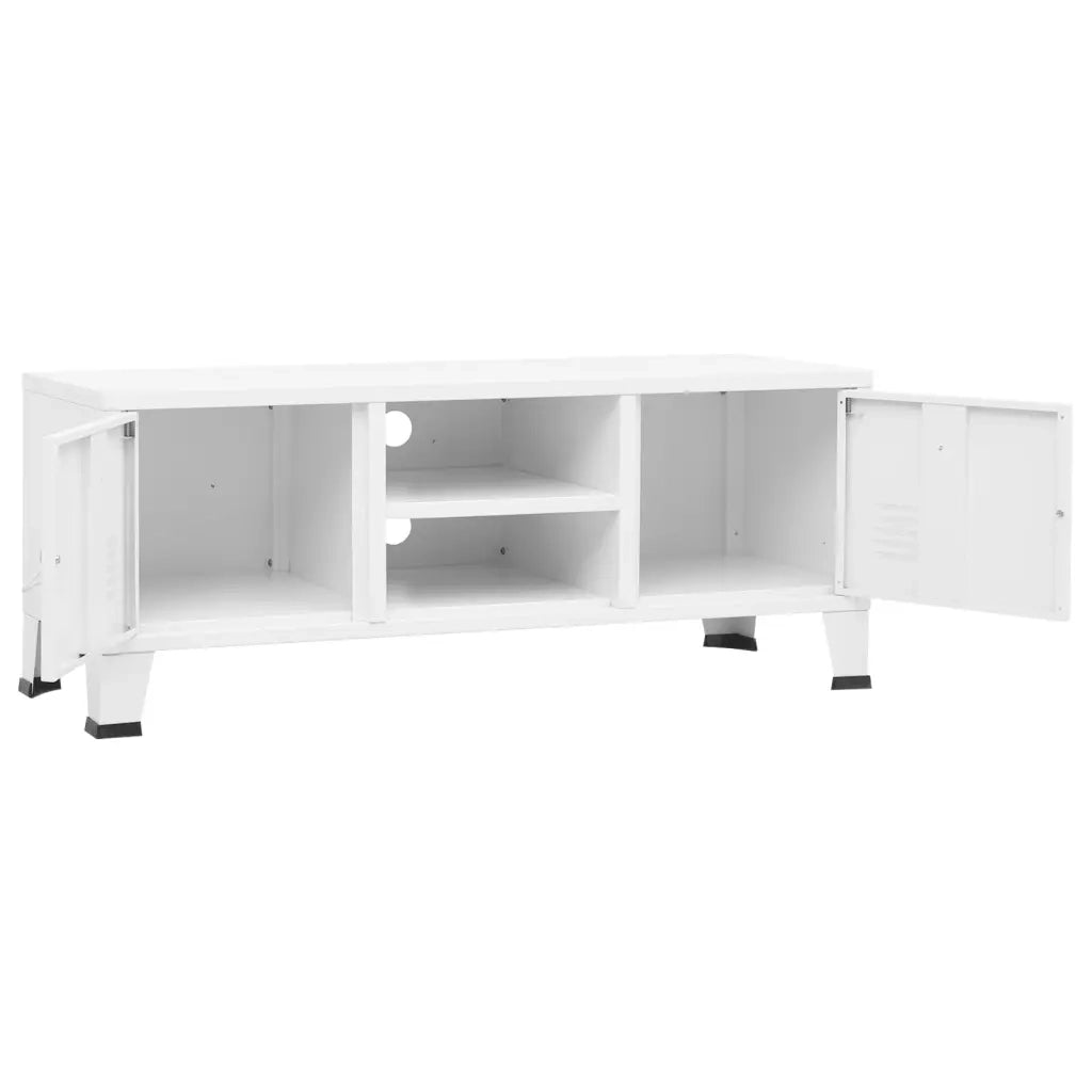 Mobile TV-Credenza TV-Console TV Industriale Bianco 105x35x42 cm in Metallo