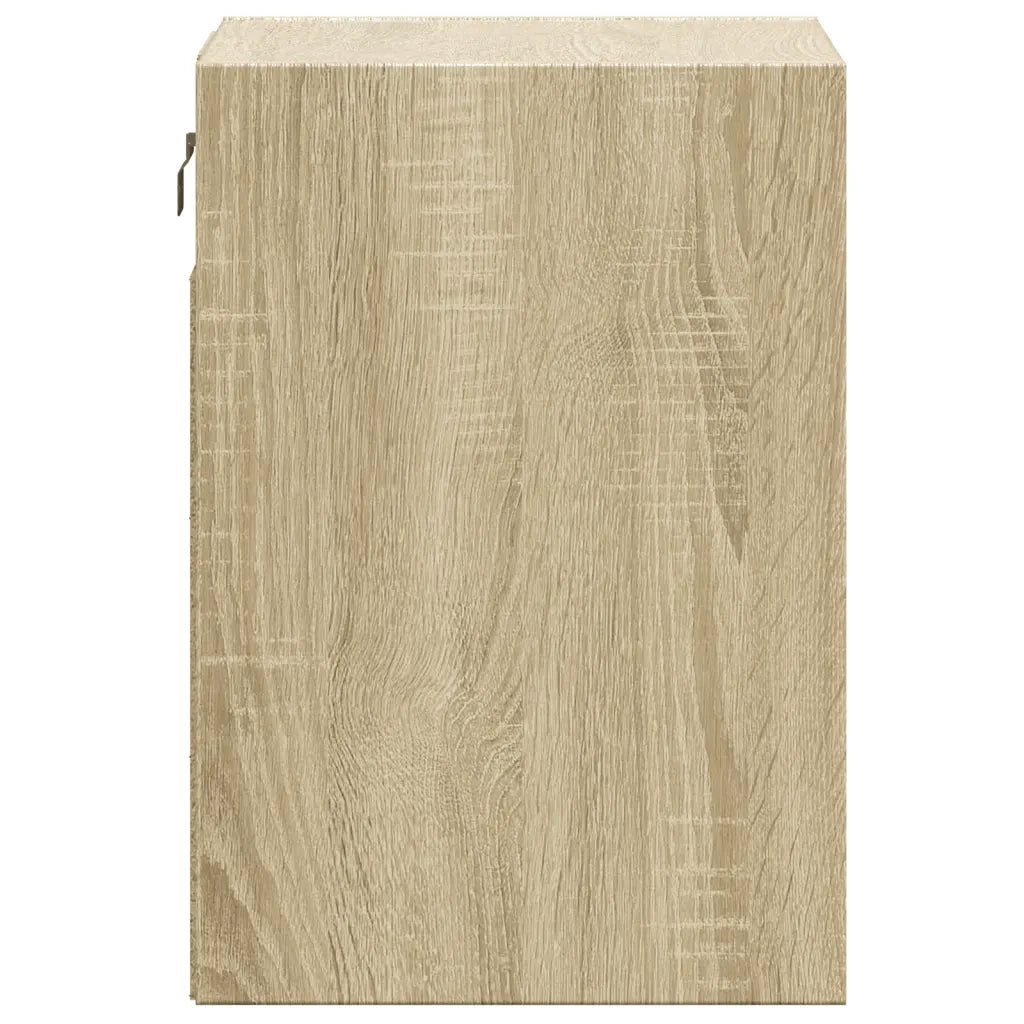 vidaXL Comodini a Parete con luci LED 2 pz Rovere Sonoma