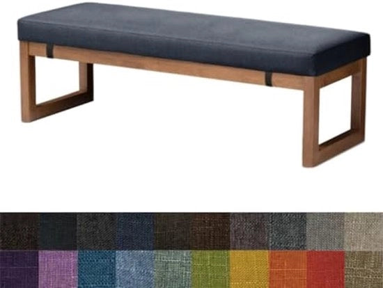 Cuscino per Sedia, Cuscino per Bancone, Cuscino per Tavolo, Cuscino per Finestra - Grigio Scuro Blu - 120x40x5 cm - Materiale di Lino Confortevole con Antiscivolo