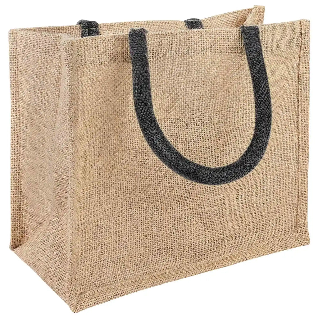 Borse in juta 50 Naturale e Nero 26 x 22 x 14 cm 42012280