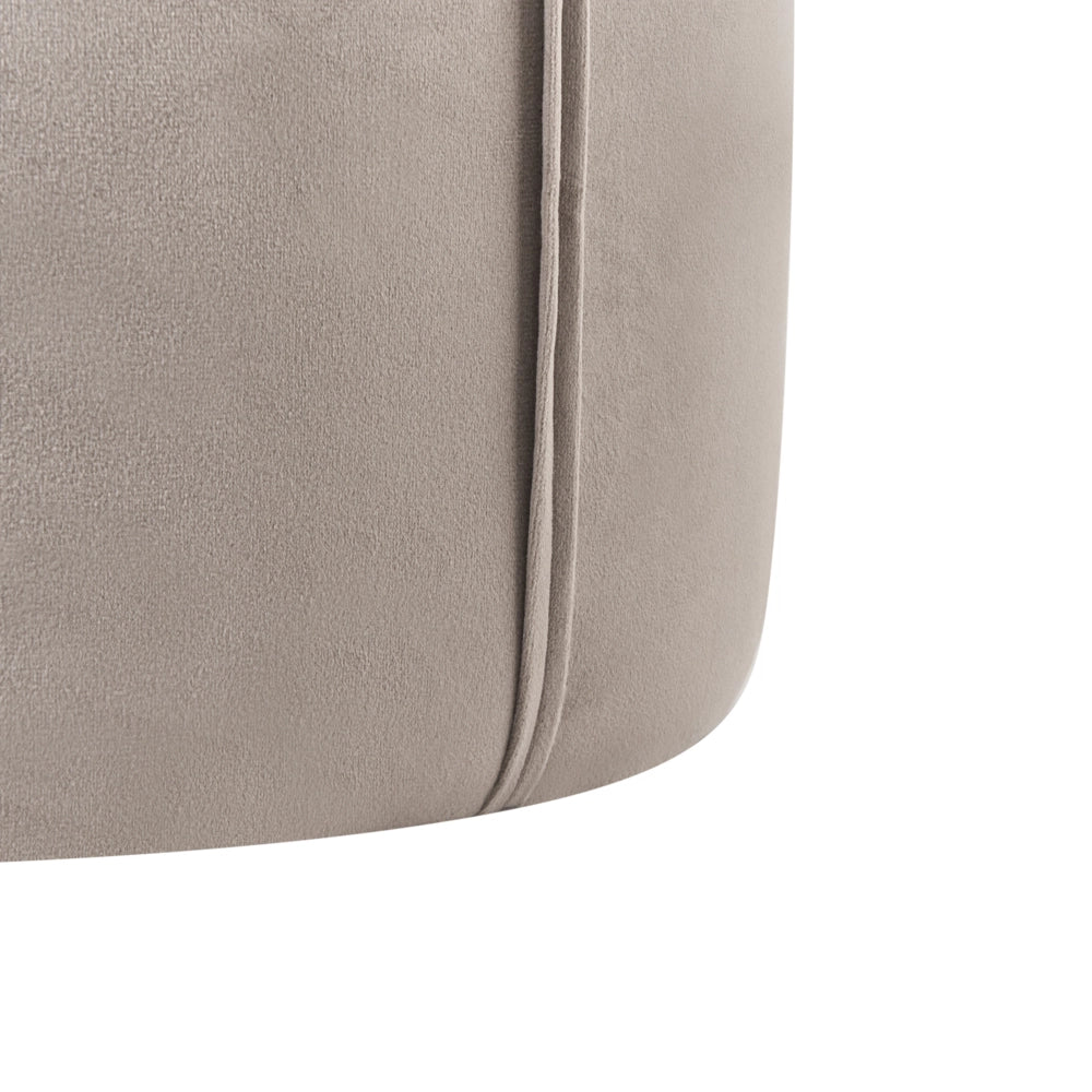 Pouf Tortora rotondo velluto 40 x 40 x 43 cm Pouf d'accento Tappezzeria Soggiorno moderno Camera da letto Mobili