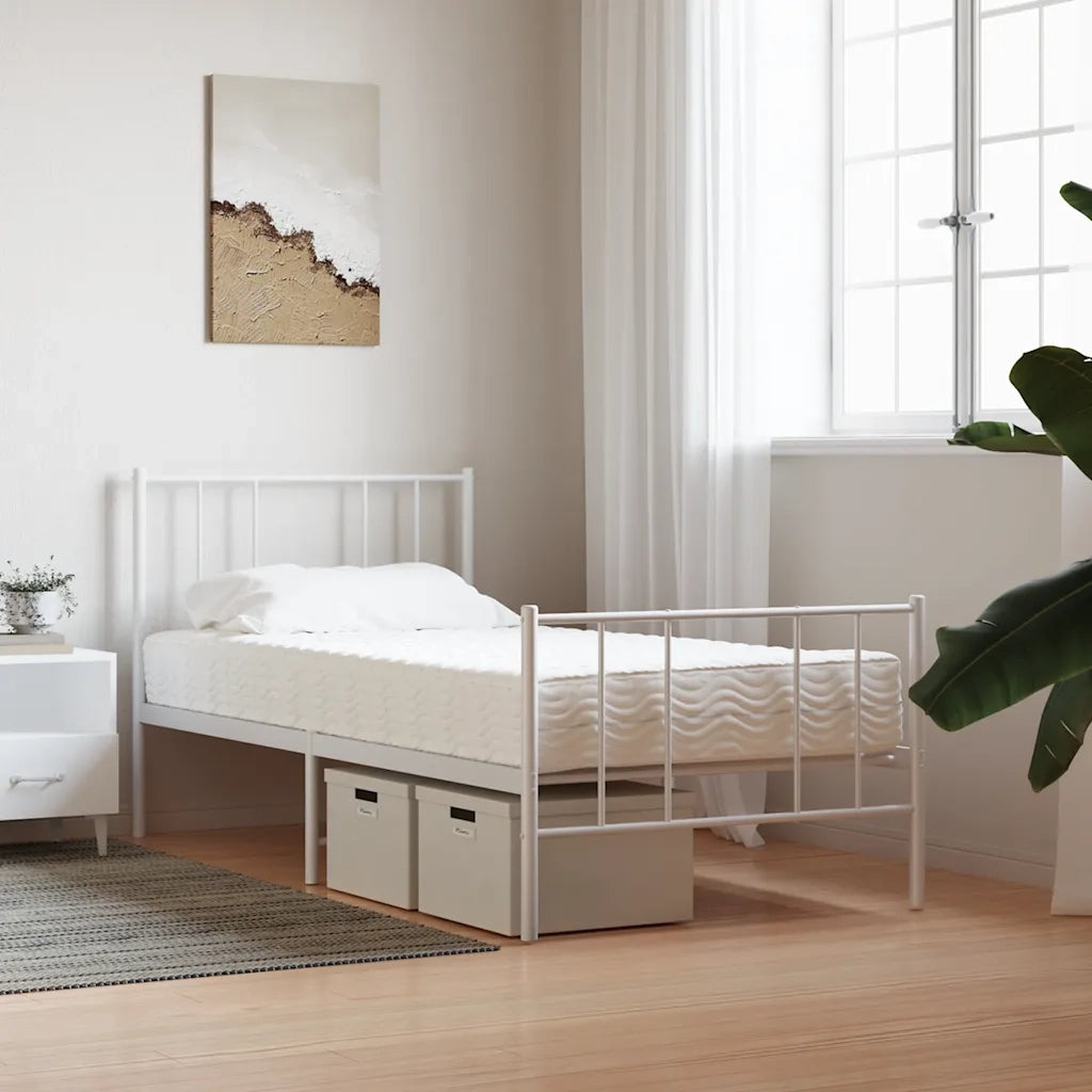 vidaXL Materasso in Schiuma Bianco 90x210 cm Durezza H2 H3
