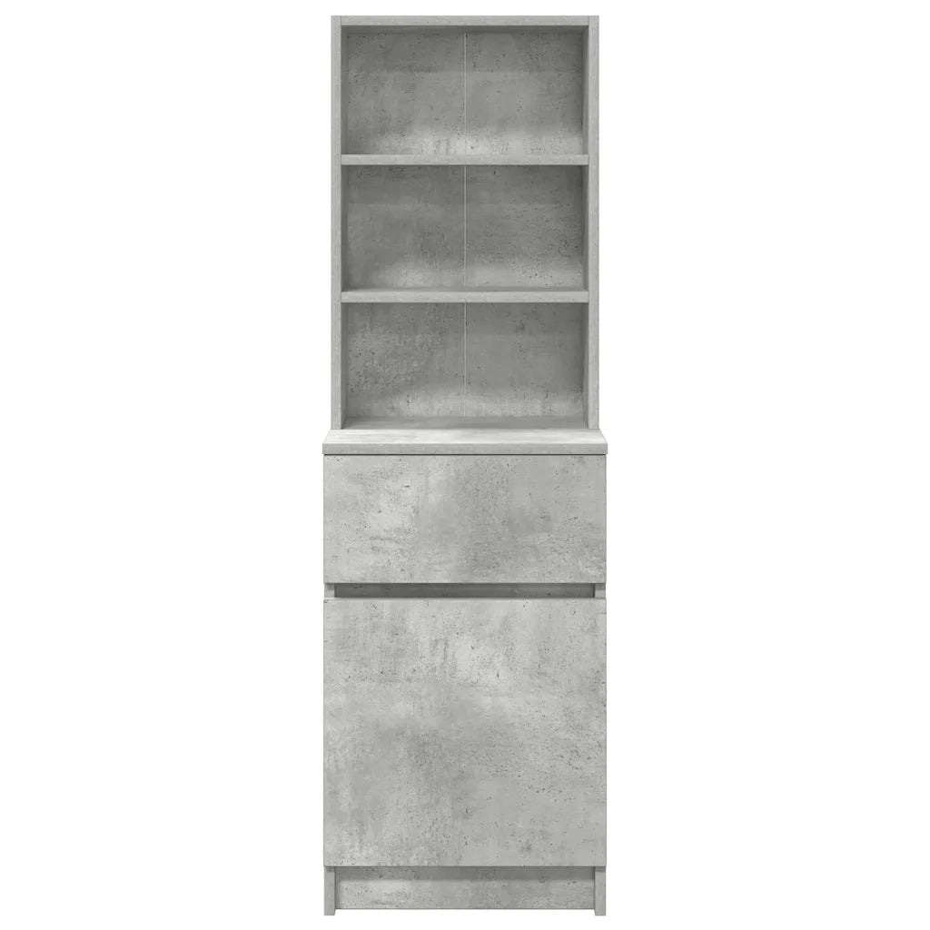 Comodino-Tavolino da notte Grigio Cemento 39x35x125 cm in Legno Multistrato