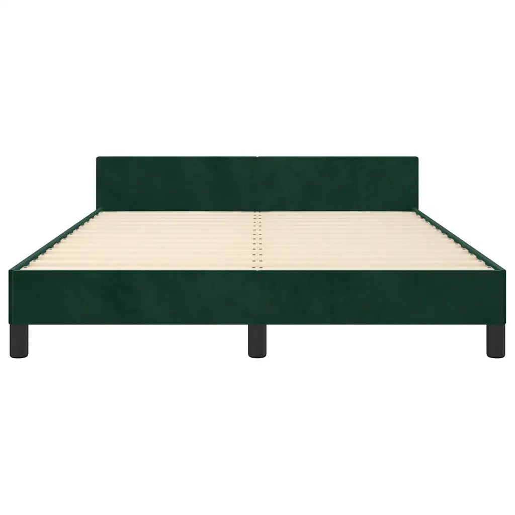 Letto matrimoniale | Letto per adulti | Giroletto senza Materasso Verde Scuro 140x190 cm in Velluto