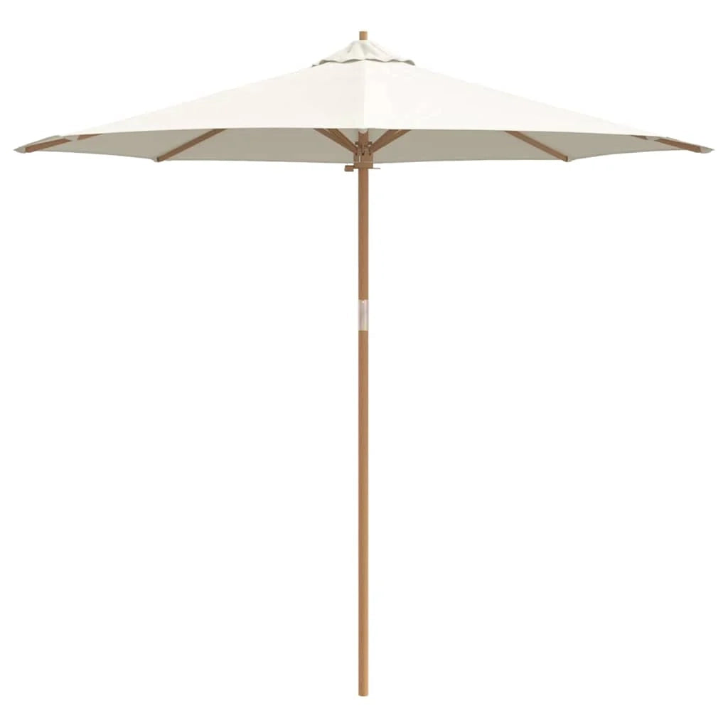 Ombrellone da giardino rotondo 270 x 260 cm leggero resistente stile minimalista atmosfera rilassante bambù crema 02_0058244