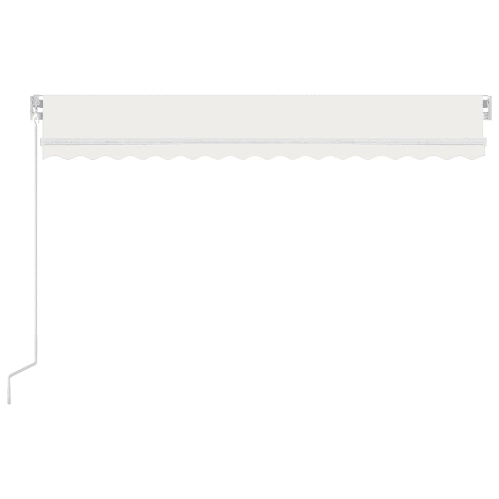 Tenda da Sole Retrattile Manuale LED 450x350 cm Crema 3069002