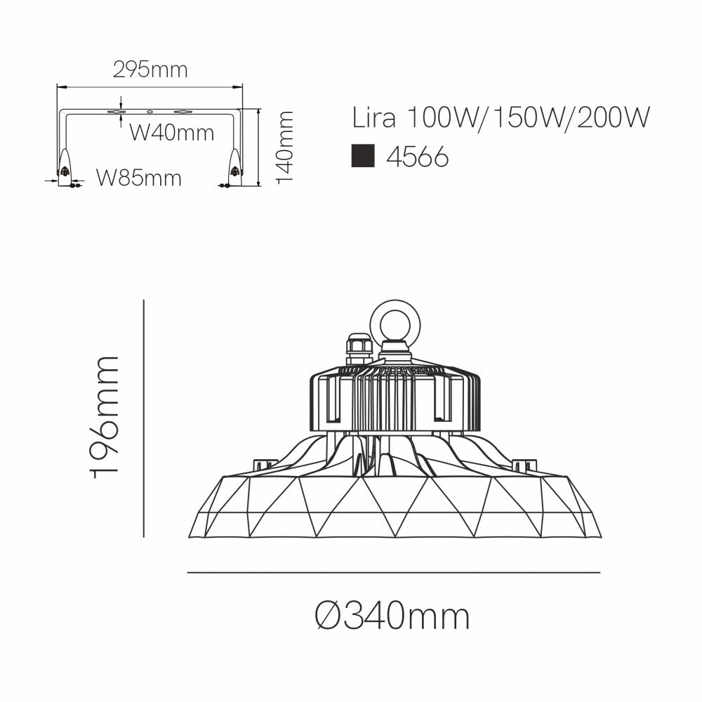 Lampada a LED industriale UFO LENS SWITCH 60W/80W/100W 100-260V