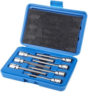Set di chiavi per auto 7 pezzi extra lungo 110mm - Chiave a 6 lobi - Chiave a stella - Acciaio al Cr-Mo - Bit di precisione - Scatola di stoccaggio portatile - Set di bit
