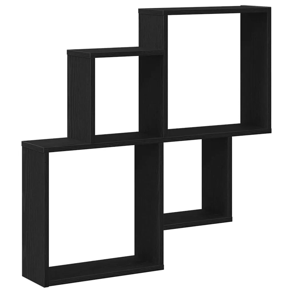 Scaffale da parete A parete Rovere Nero 80 x 15 x 78,5 cm 862654