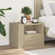 Comodino a Muro-Tavolino da notte sospeso Rovere Sonoma 45x30x35 cm 601785