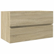 Elegante mobiletto da bagno a parete 80 x 38,5 x 45 cm realizzato in legno composito di rovere Sonoma 02_0049701