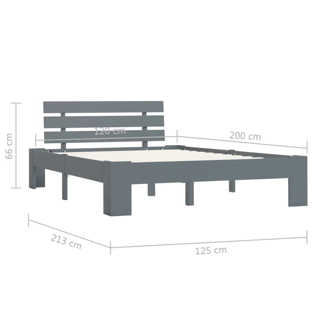 Giroletto senza Materasso-Struttura Letto Grigio 100x200 cm in Legno di Pino 925755