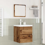 vidaXL Set di mobili per il bagno 3 pcs Legno Antico e Bianco Media