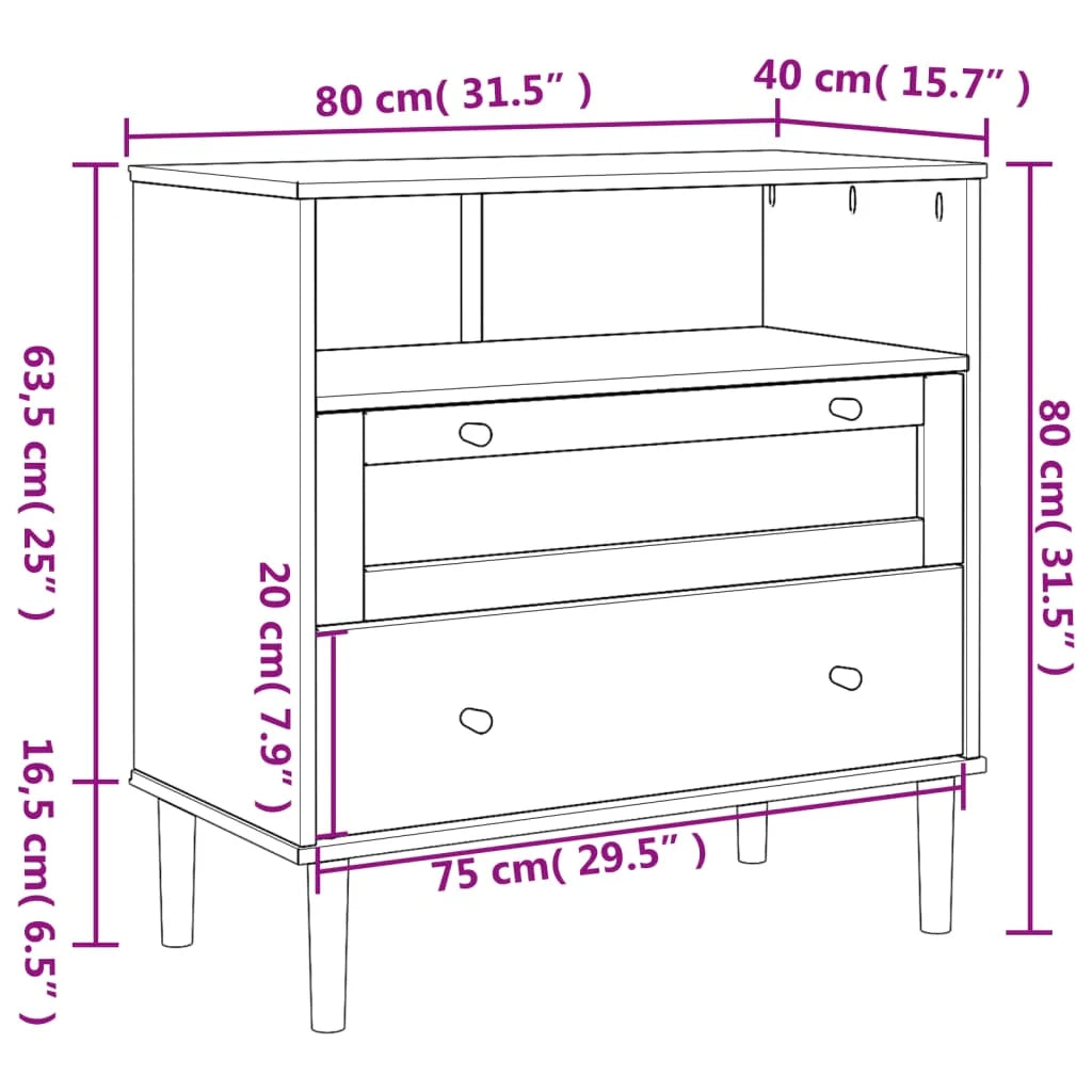 Buffet credenza cassettiera armadio mobile contenitore organizer per cucina soggiorno salotto effetto rattan 80 x 40 x 80 cm legno massello di pino nero 02_0036239