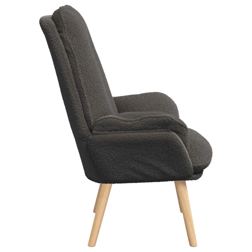 Poltrona | Sedia Relax Grigio scuro 69 x 74 x 93 cm Tessuto Sherpa