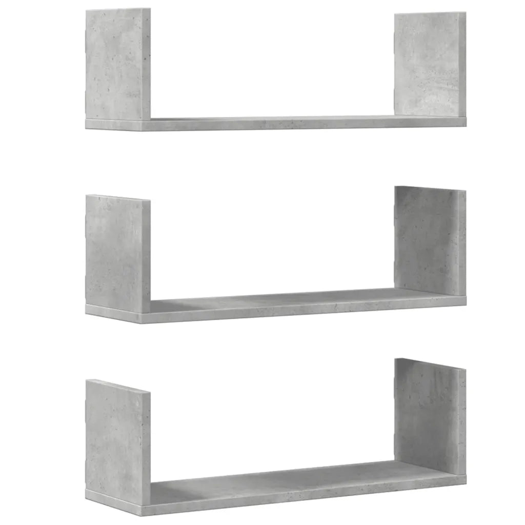 2 pz Mensole a Muro | Scaffale Parete | Ripiano a parete Grigio Cemento 58x18x18 cm in Truciolato