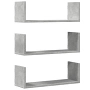 2 pz Mensole a Muro | Scaffale Parete | Ripiano a parete Grigio Cemento 58x18x18 cm in Truciolato
