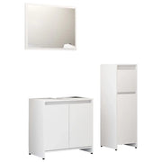 Set Mobili da Bagno | Armadio da bagno 3 pz Bianco in Truciolato