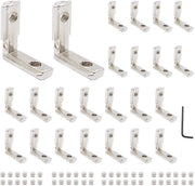 Accessori di connessione a T per profilo 2020/8020 - Beugel a V-slot con 24 pezzi - Incluso set di viti - Realizzato in alluminio con tecnica di estrusione - Adatto per profili 2020/8020
