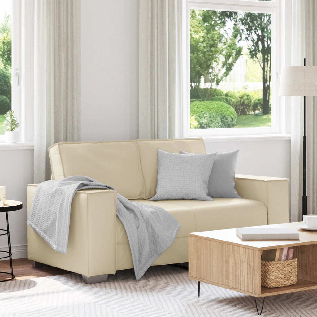Divanetto  Crema 120 cm in pelle sintetica