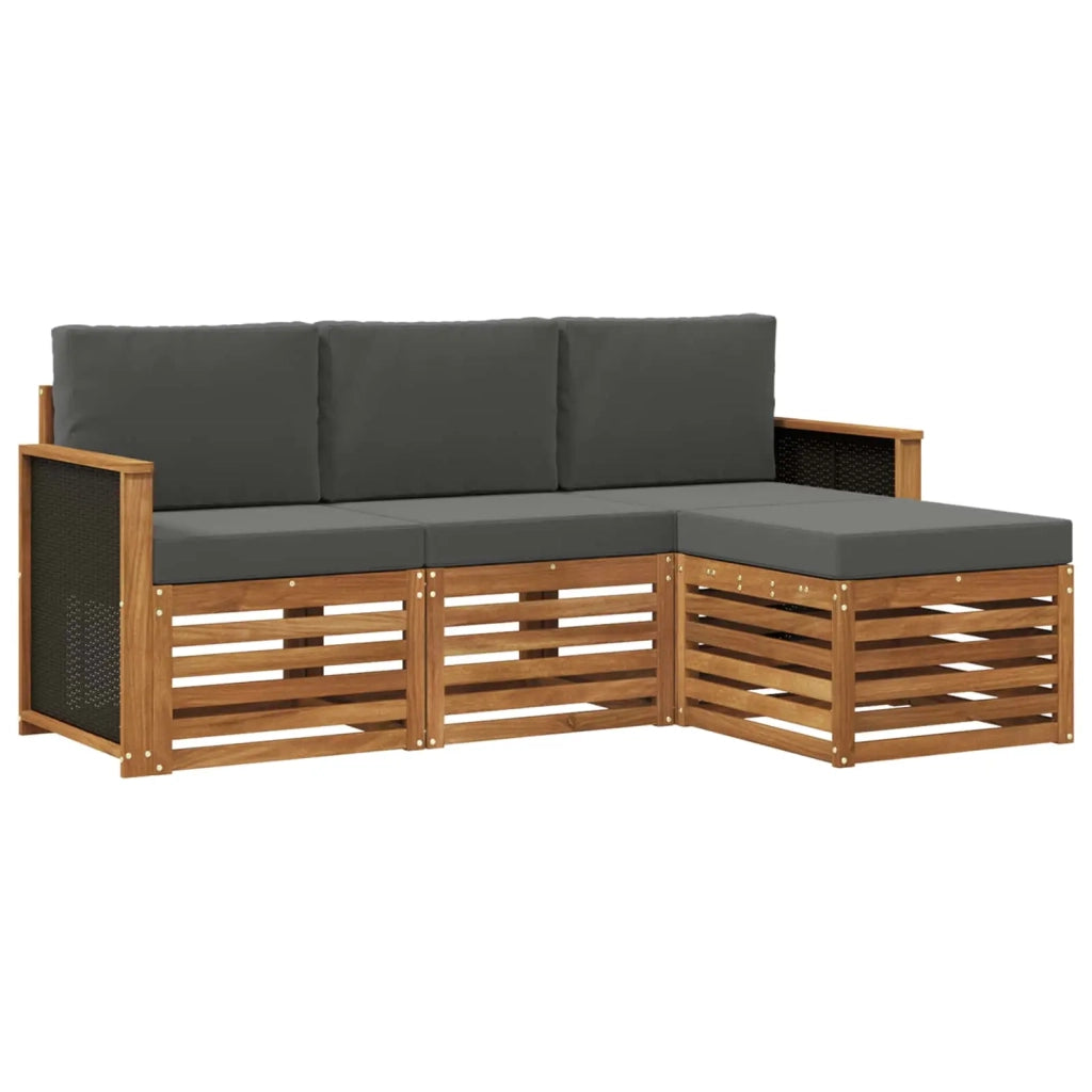 Set di divani da esterno 4 pz Naturale e Antracite 3384193