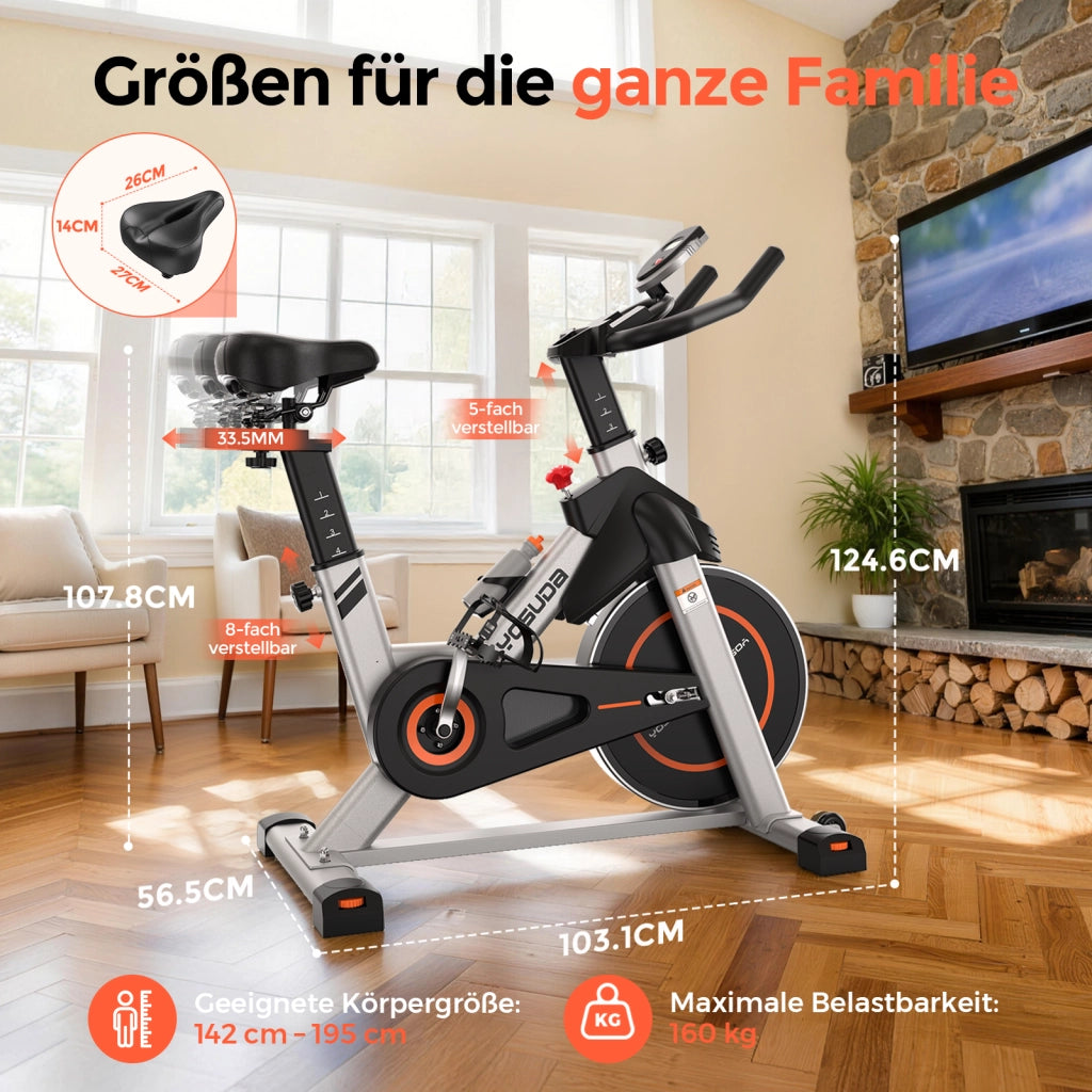 Ciclismo indoor YOSUDA con resistenza magnetica e APP ¨C zephmum ¨C Monitor LCD, regolabile in altezza