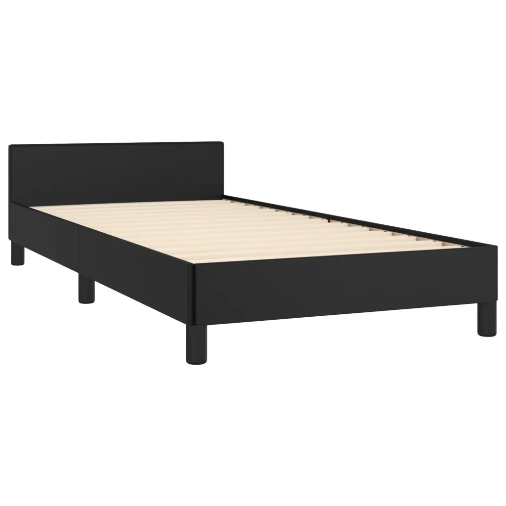 Giroletto con Testiera-Struttura Letto con testiera Nero 100x200 cm in Similpelle 124511