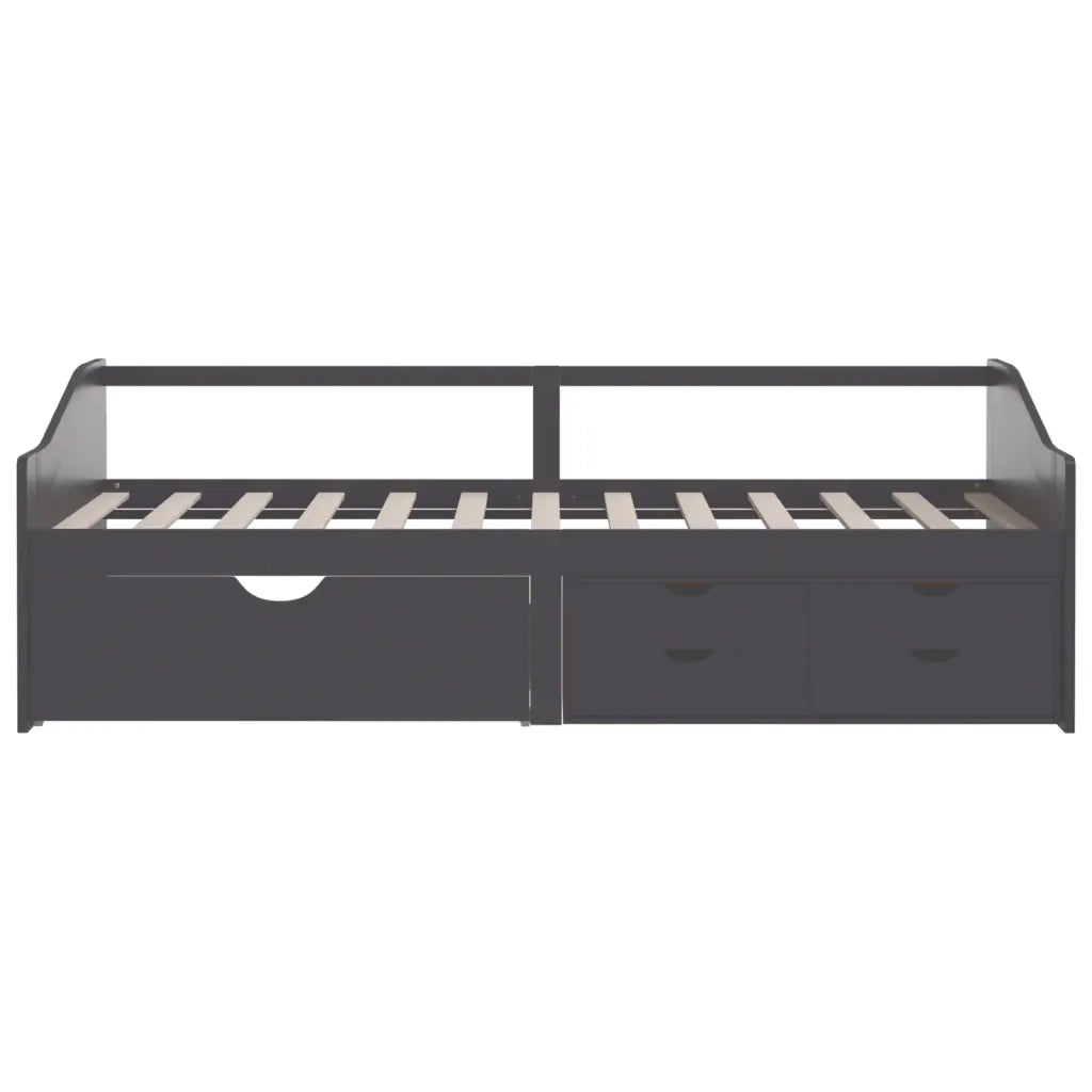 Divano Letto 3 Posti con Cassetti Grigio Pino Massello 90x200cm cod mxl 70418