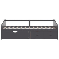 Divano Letto 3 Posti con Cassetti Grigio Pino Massello 90x200cm cod mxl 70418