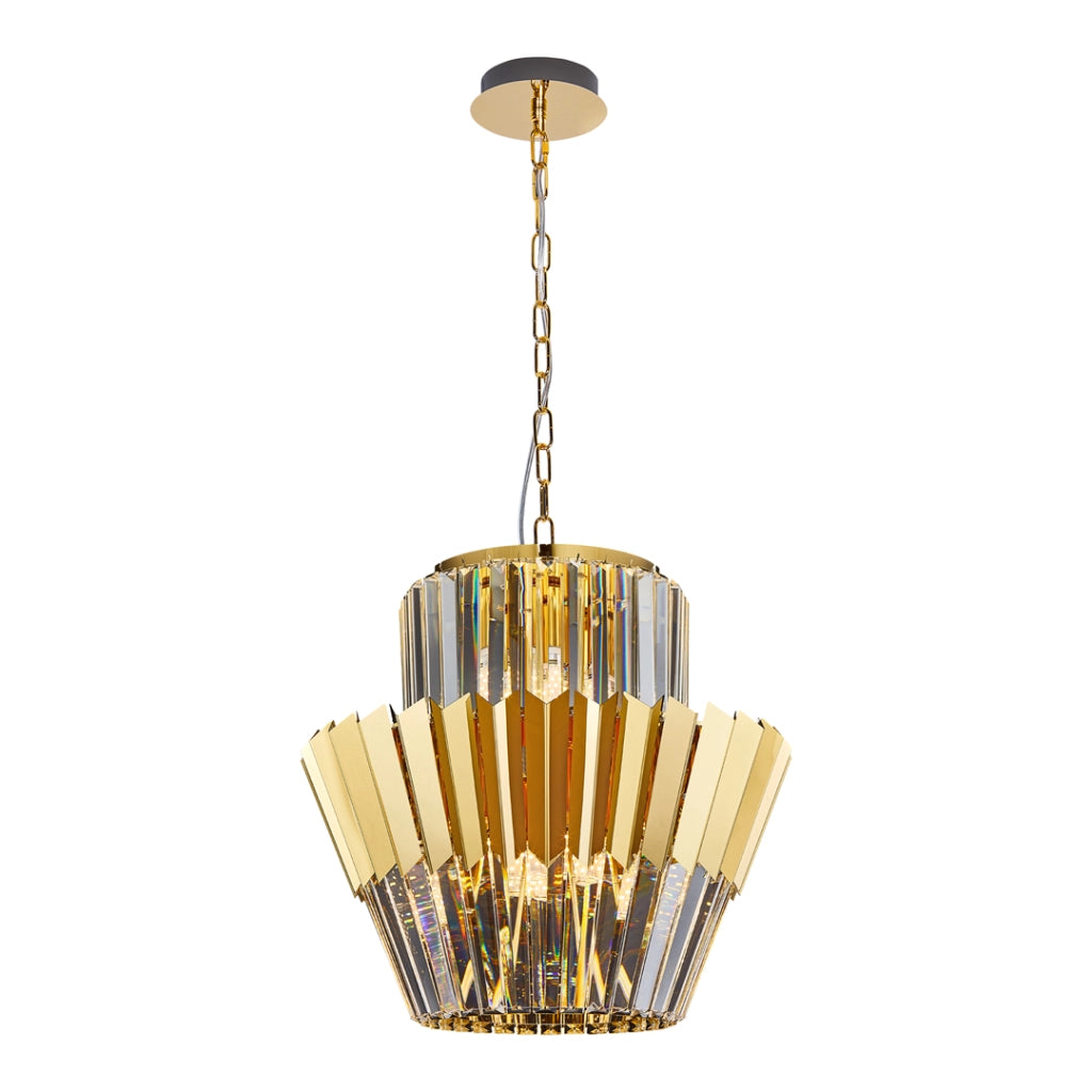 Lampadario cristallo glamour oro Donna 9xE14 Milagro