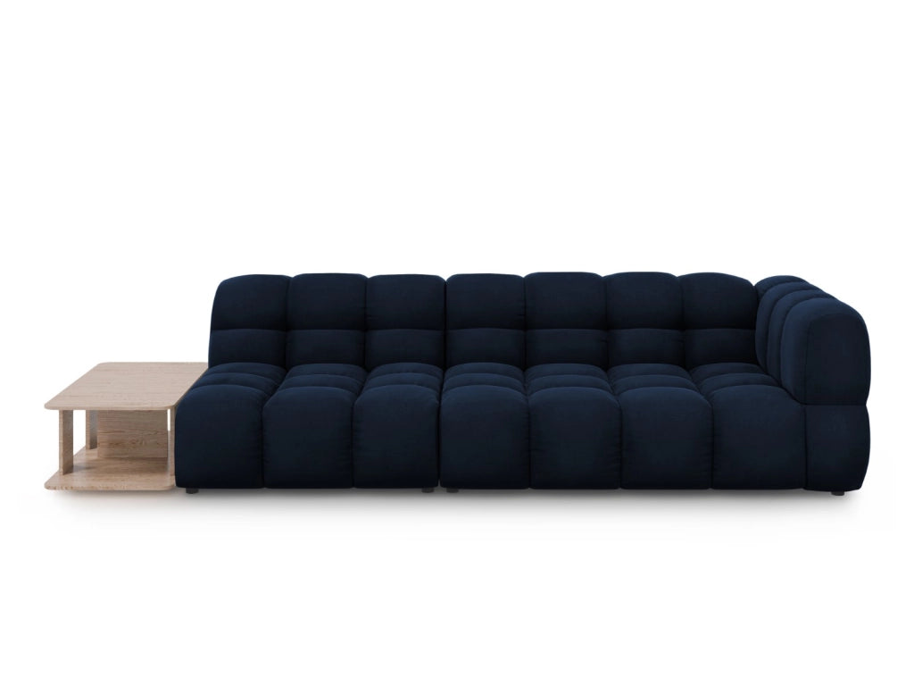 Cosmopolitan Design - Divano modulare sinistro "Sky" 4 posti in velluto blu reale 