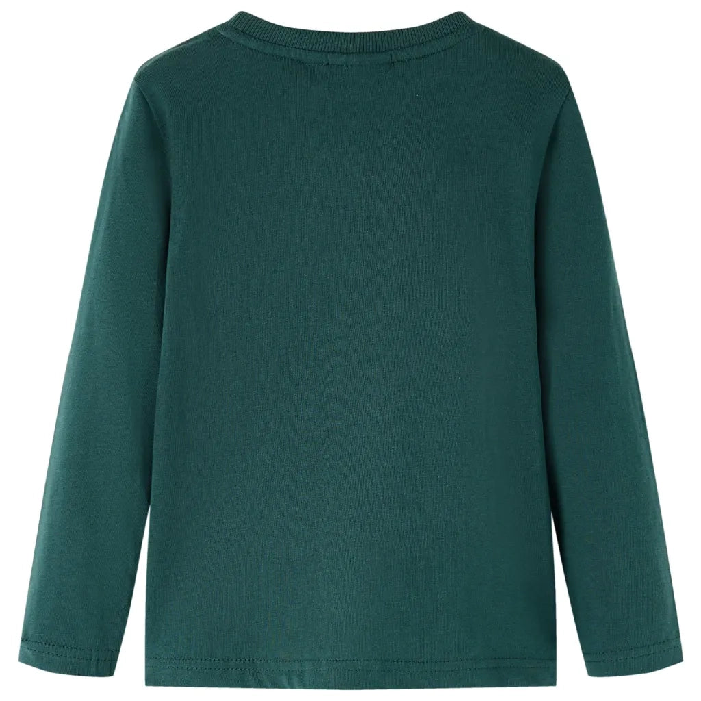 Maglietta da Bambino Maniche Lunghe Verde Scuro 128cod mxl 108147