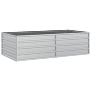 Fioriera rialzata per piante fiori patio giardino 160 x 80 x 45 cm acciaio zincato argento 02_0039383