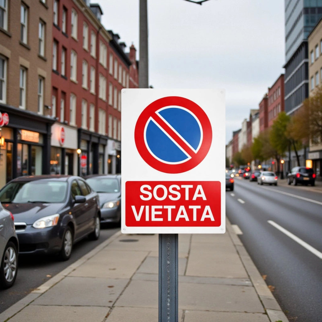 Cartello Sosta Vietata 30x20 cm Segnale Divieto Parcheggio per Aree Private