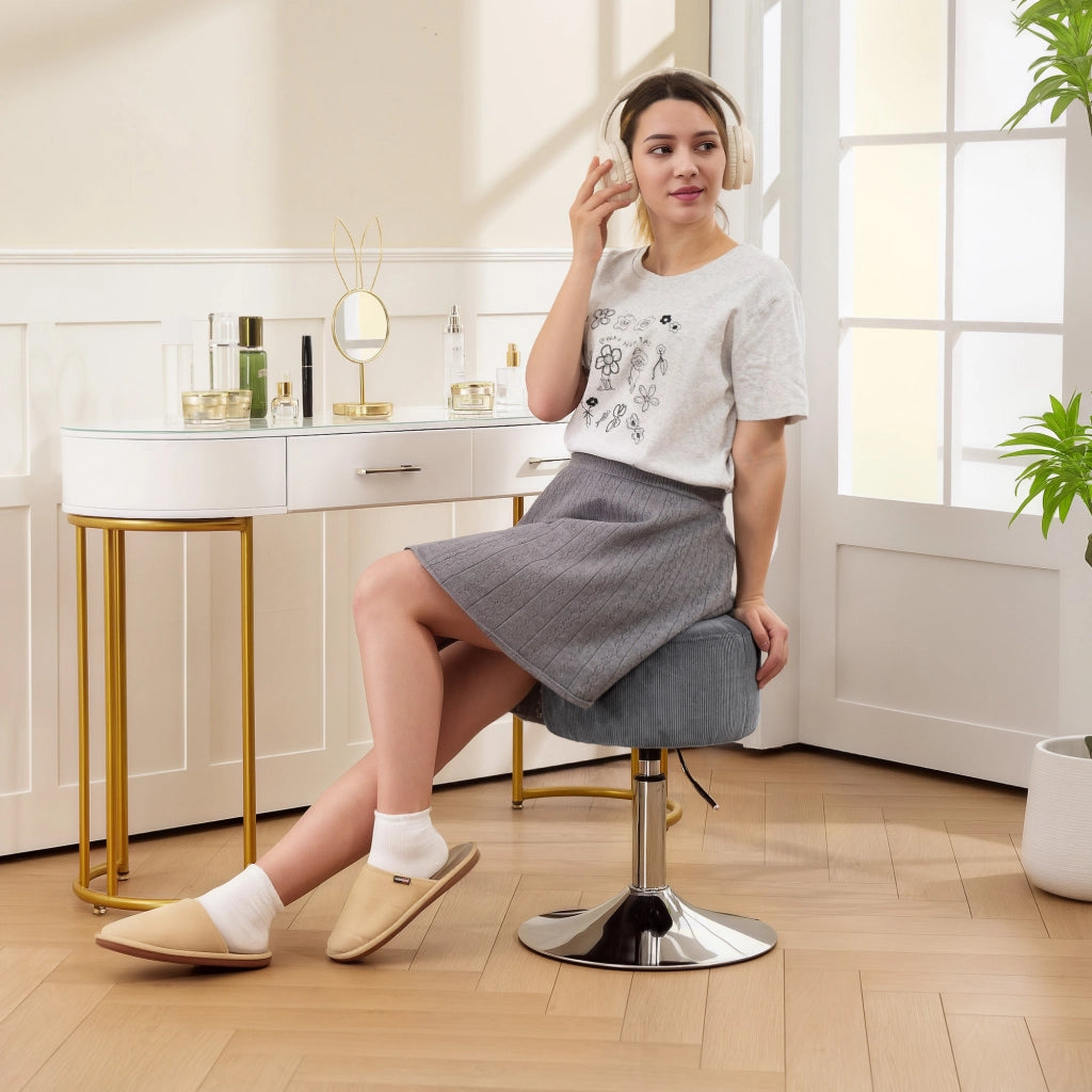 Sgabello da Cucina Regolabile in Altezza ¨C zephmum ¨C Grigio 52-66 cm