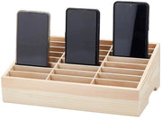 Organizzatore per Telefoni 24 Righelli - Cassa in Legno per la Gestione dei Telefoni Mobili - Dimensioni 30,8x19x10,5 cm