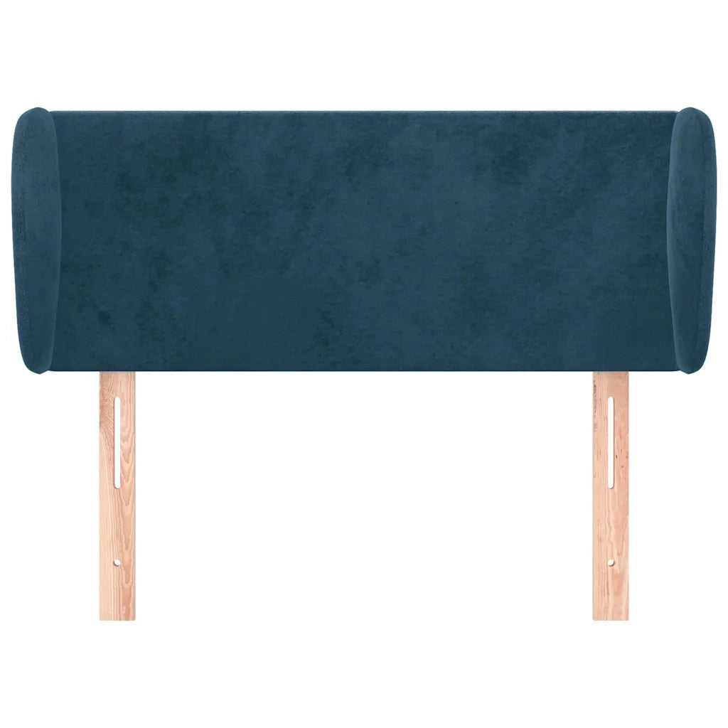 Testiera | Testata ad Orecchio Blu Scuro 93x23x78/88 cm in Velluto