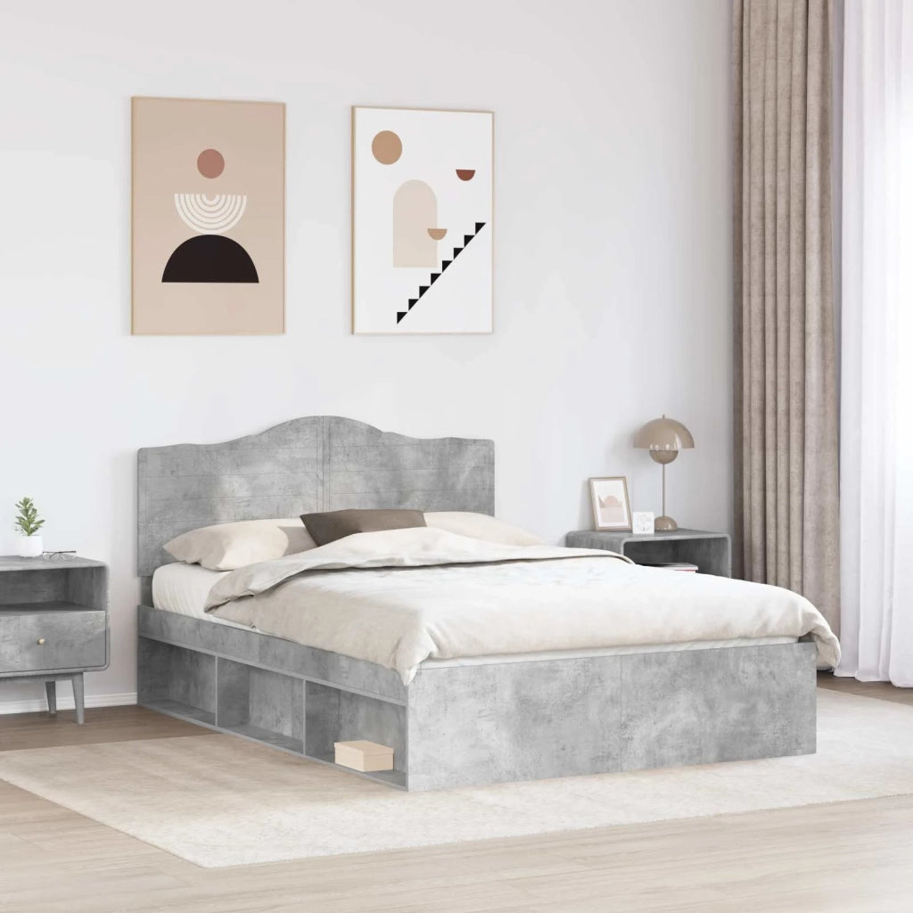 Struttura del letto Grigio Concretè 150 x 200 cm Pino massello