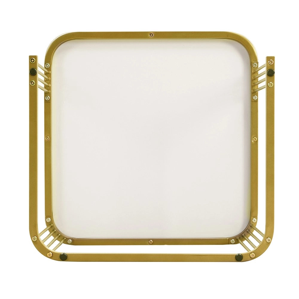 Tavolino da Caff¨¨ Impilabile Set 2 Pezzi ¨C MINIMAL ¨C Effetto Marmo Lucido con Cassetti, Gambe Dorate