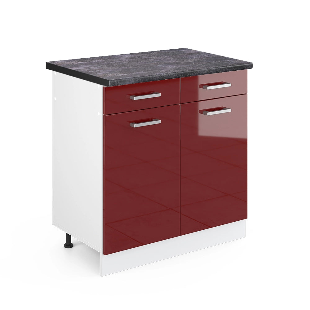 Vicco Mobiletto base per cucina Rosso lucido 80 cm , PL Antracite