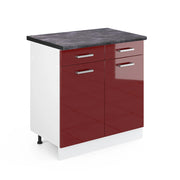 Vicco Mobiletto base per cucina Rosso lucido 80 cm , PL Antracite
