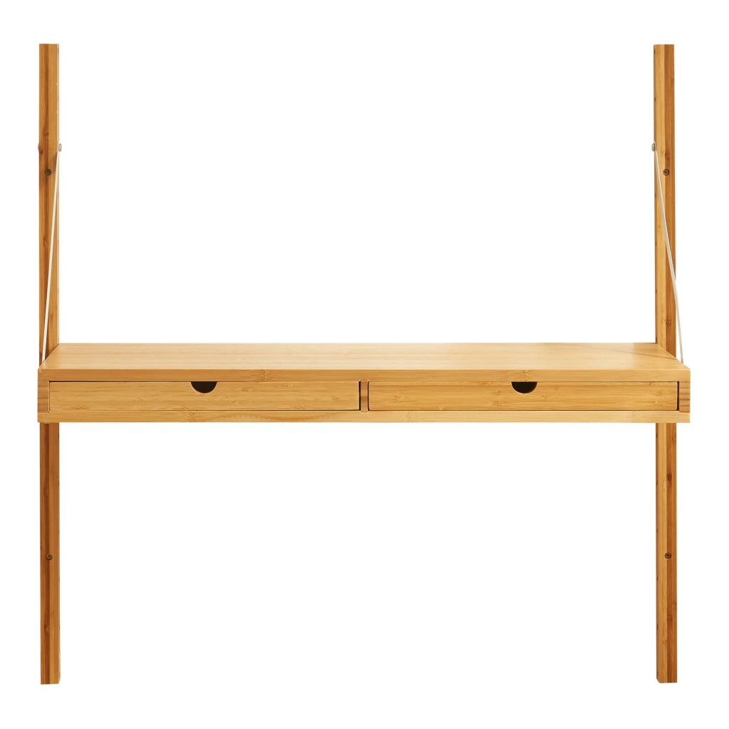 Scaffale dal design senza tempo per soggiorno o camera da letto mobiletto portaoggetti da parete 85 x 85 x 36 cm bambù naturale 03_0011299