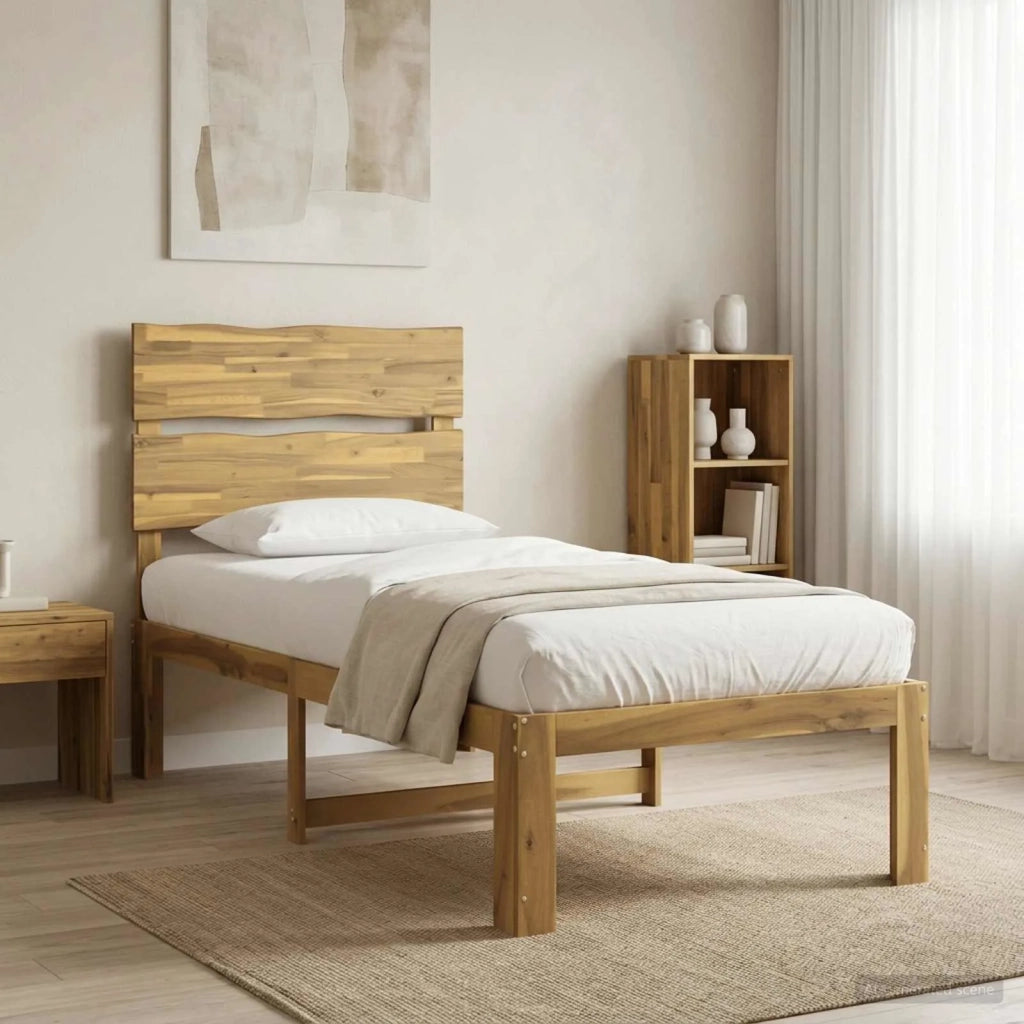 Letto Singolo con Testiera ROSTOCK Bianco 90 x 200 cm 903499