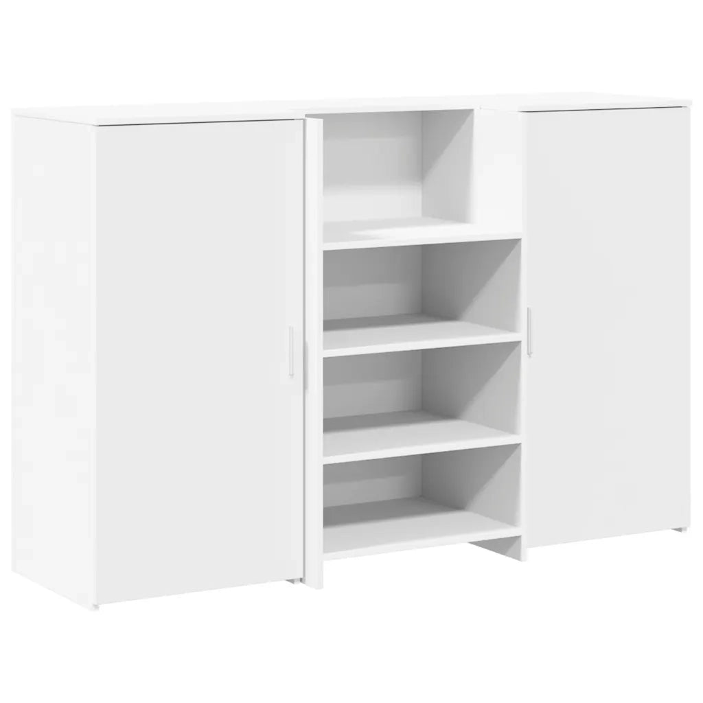 Banco Reception | Scrivania | Tavolo da Ufficio Bianco 155x50x103,5 cm in Legno Multistrato