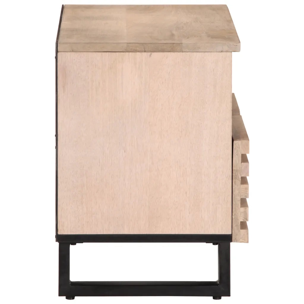 Mobile Porta TV Bianco 70x34x46 cm in Legno Massello di Mango 377444
